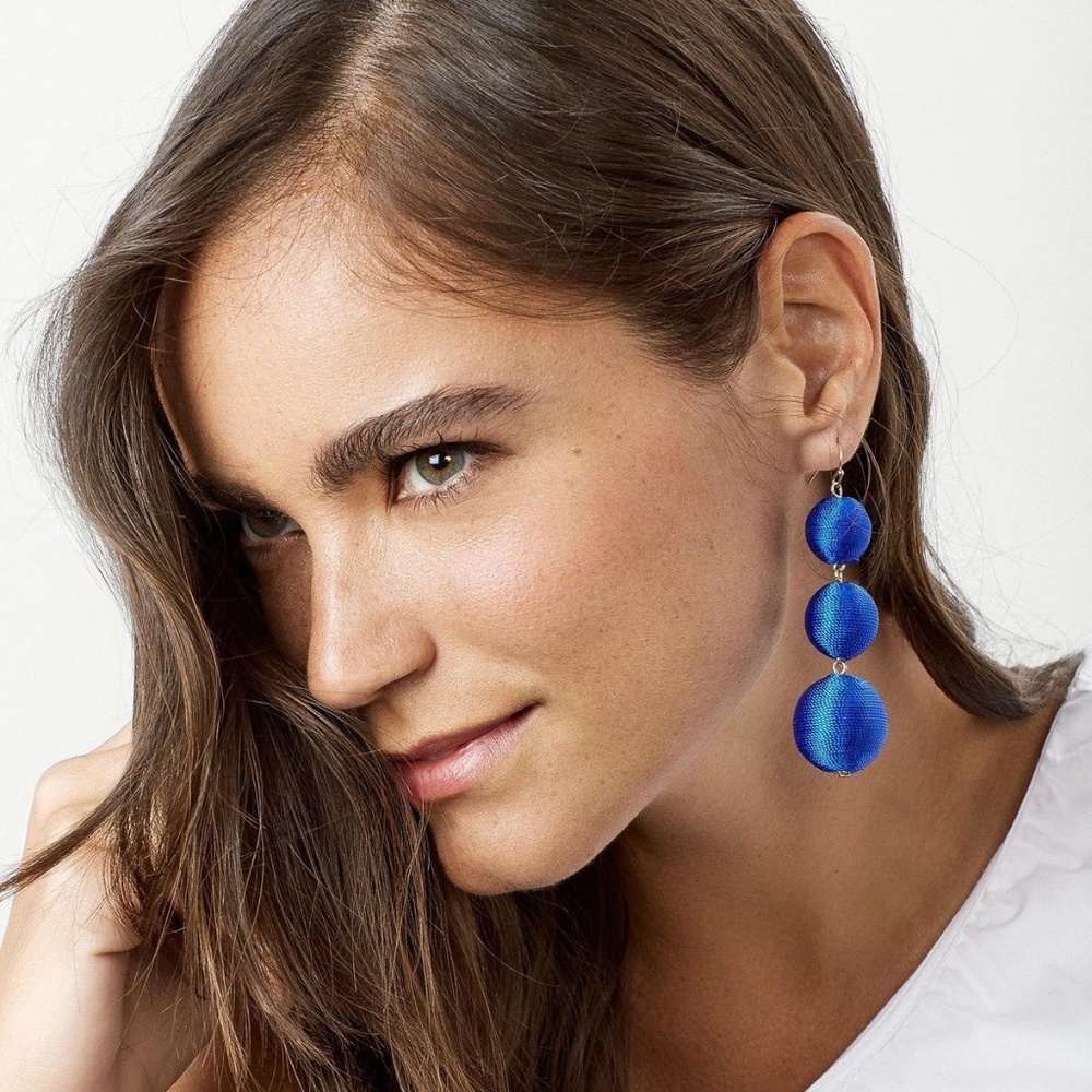 BaubleBar Vivid Crispin Earrings Cobalt Blue